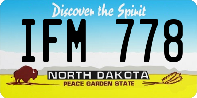 ND license plate IFM778