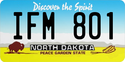 ND license plate IFM801
