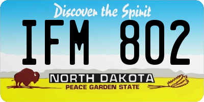ND license plate IFM802