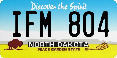 ND license plate IFM804