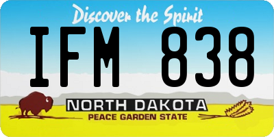 ND license plate IFM838