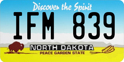 ND license plate IFM839