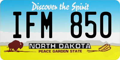 ND license plate IFM850