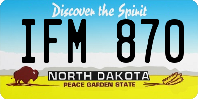 ND license plate IFM870