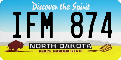 ND license plate IFM874
