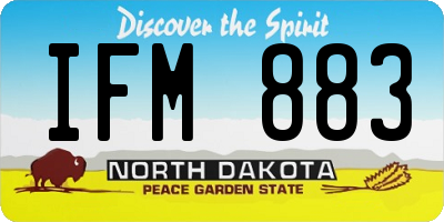 ND license plate IFM883