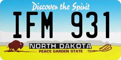 ND license plate IFM931