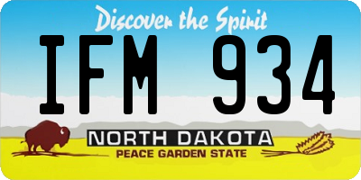 ND license plate IFM934
