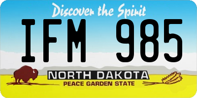 ND license plate IFM985