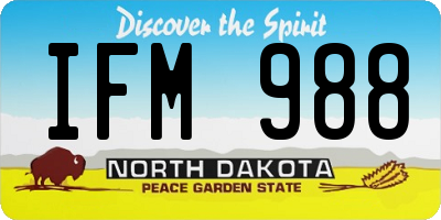 ND license plate IFM988