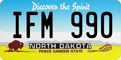 ND license plate IFM990