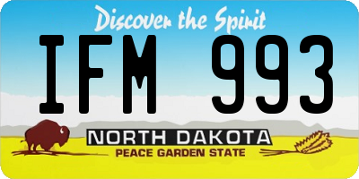 ND license plate IFM993