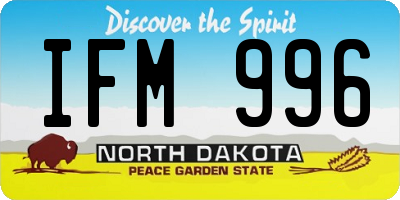 ND license plate IFM996