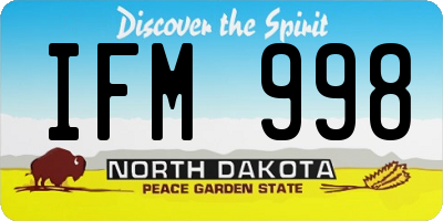 ND license plate IFM998