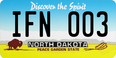 ND license plate IFN003