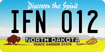 ND license plate IFN012