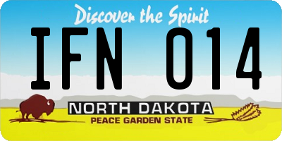 ND license plate IFN014