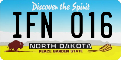 ND license plate IFN016