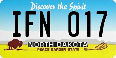 ND license plate IFN017