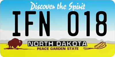 ND license plate IFN018
