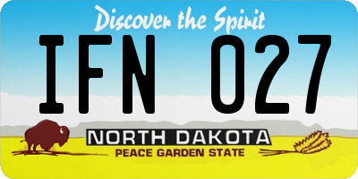 ND license plate IFN027