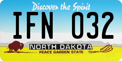 ND license plate IFN032
