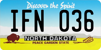 ND license plate IFN036