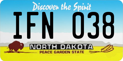 ND license plate IFN038