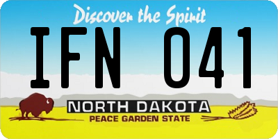 ND license plate IFN041
