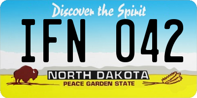 ND license plate IFN042