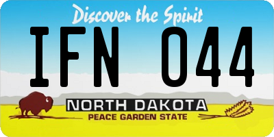 ND license plate IFN044