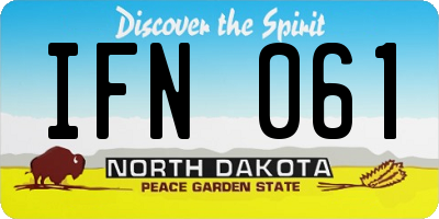 ND license plate IFN061