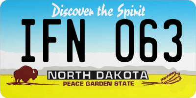 ND license plate IFN063
