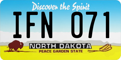 ND license plate IFN071