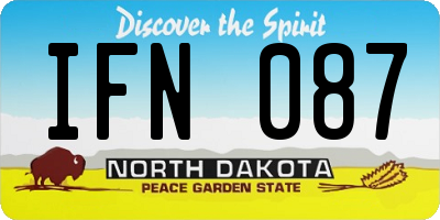 ND license plate IFN087