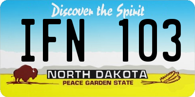 ND license plate IFN103