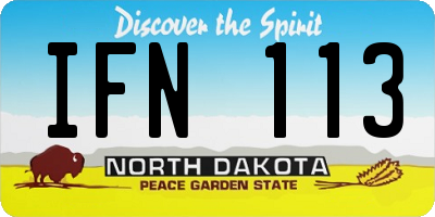 ND license plate IFN113