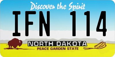 ND license plate IFN114