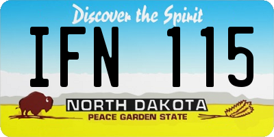 ND license plate IFN115