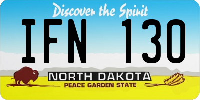 ND license plate IFN130