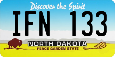 ND license plate IFN133