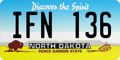 ND license plate IFN136