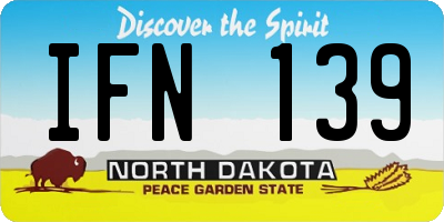 ND license plate IFN139