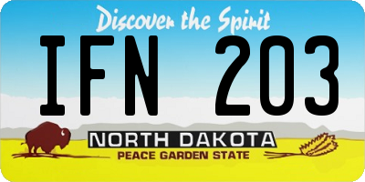 ND license plate IFN203