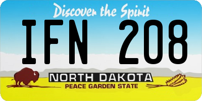 ND license plate IFN208