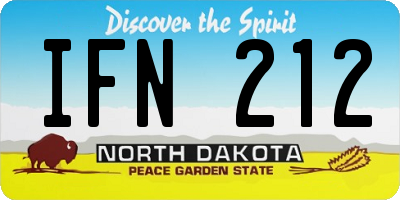 ND license plate IFN212