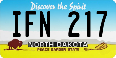 ND license plate IFN217