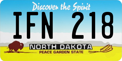 ND license plate IFN218