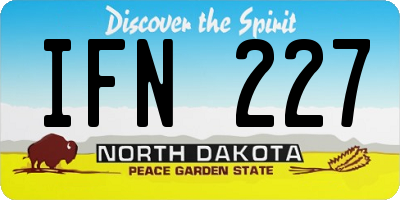 ND license plate IFN227