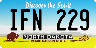ND license plate IFN229